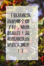 氨基酸洗面奶哪个牌子好，敏感肌福音！温和低敏洗面奶真实测评！