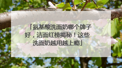 氨基酸洗面奶哪个牌子好，洁面红榜揭秘！这些洗面奶越用越上瘾