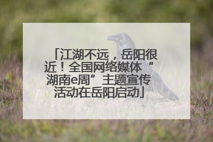 江湖不远，岳阳很近！全国网络媒体“湖南e周”主题宣传活动在岳阳启动