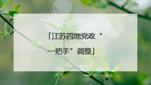 江苏四地党政“一把手”调整