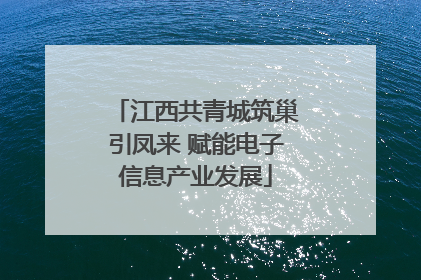 江西共青城筑巢引凤来 赋能电子信息产业发展