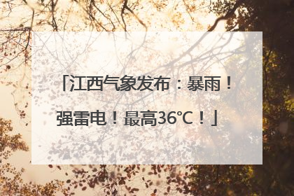 江西气象发布：暴雨！强雷电！最高36℃！
