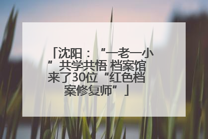 沈阳：“一老一小”共学共悟 档案馆来了30位“红色档案修复师”