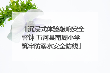 沉浸式体验敲响安全警钟 五河县南周小学筑牢防溺水安全防线