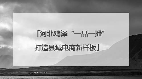 河北鸡泽“一品一播”打造县域电商新样板