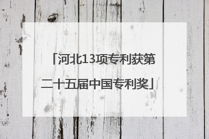 河北13项专利获第二十五届中国专利奖