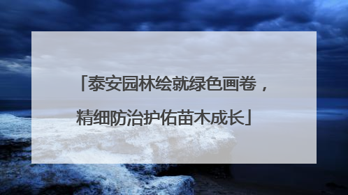 泰安园林绘就绿色画卷，精细防治护佑苗木成长