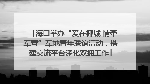 海口举办“爱在椰城 情牵军营”军地青年联谊活动，搭建交流平台深化双拥工作
