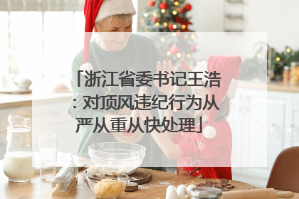 浙江省委书记王浩：对顶风违纪行为从严从重从快处理