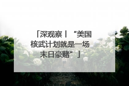 深观察丨“美国核武计划就是一场末日豪赌”