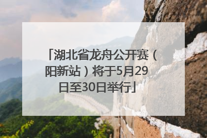 湖北省龙舟公开赛（阳新站）将于5月29日至30日举行