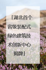 湖北首个省级装配式绿色建筑技术创新中心揭牌