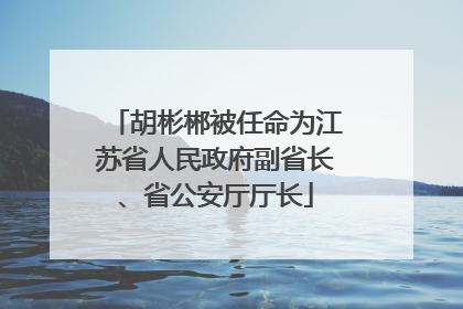 胡彬郴被任命为江苏省人民政府副省长、省公安厅厅长