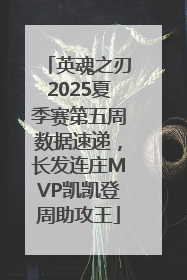 英魂之刃2025夏季赛第五周数据速递，长发连庄MVP凯凯登周助攻王