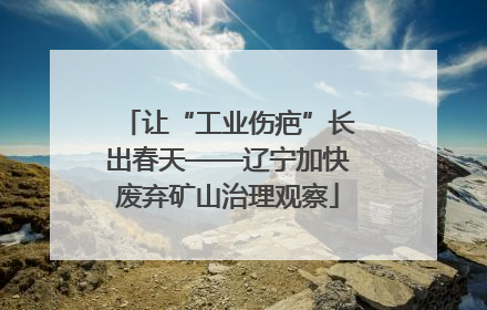 让“工业伤疤”长出春天——辽宁加快废弃矿山治理观察