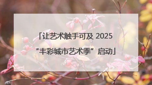 让艺术触手可及 2025“丰彩城市艺术季”启动