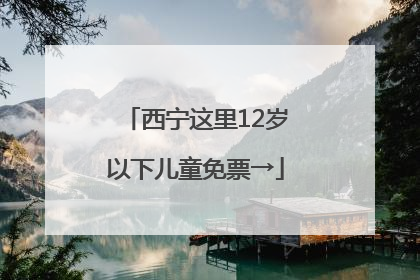 西宁这里12岁以下儿童免票→