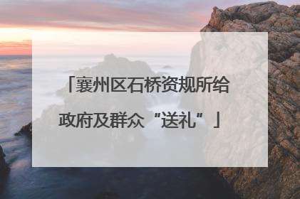 襄州区石桥资规所给政府及群众“送礼”