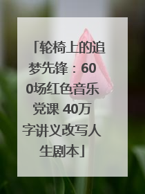 轮椅上的追梦先锋：600场红色音乐党课 40万字讲义改写人生剧本