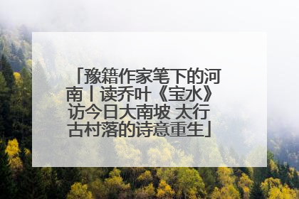 豫籍作家笔下的河南丨读乔叶《宝水》访今日大南坡 太行古村落的诗意重生