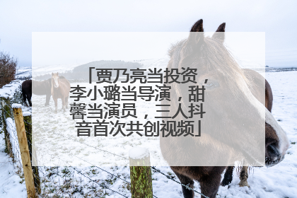 贾乃亮当投资，李小璐当导演，甜馨当演员，三人抖音首次共创视频