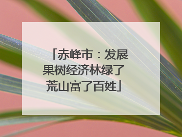 赤峰市：发展果树经济林绿了荒山富了百姓