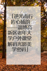 逆光而行 匠心捕韵——淄博高新区老年大学户外课堂解码光影美学密码