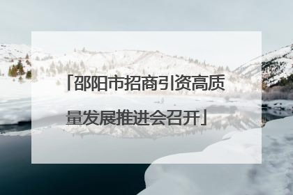 邵阳市招商引资高质量发展推进会召开