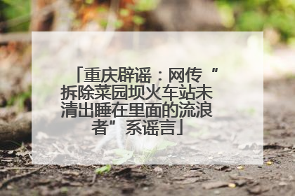 重庆辟谣：网传“拆除菜园坝火车站未清出睡在里面的流浪者”系谣言