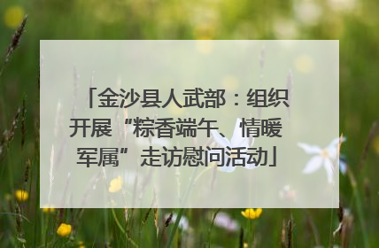 金沙县人武部：组织开展“粽香端午、情暖军属”走访慰问活动