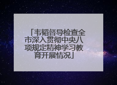 韦韬督导检查全市深入贯彻中央八项规定精神学习教育开展情况