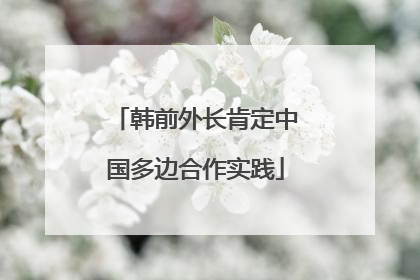 韩前外长肯定中国多边合作实践