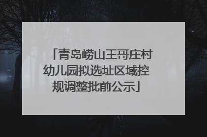 青岛崂山王哥庄村幼儿园拟选址区域控规调整批前公示