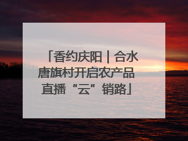 香约庆阳|合水唐旗村开启农产品直播“云”销路