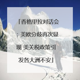 香格里拉对话会：美欧分歧再次显现 美关税政策引发各大洲不安