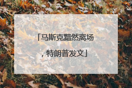 马斯克黯然离场，特朗普发文