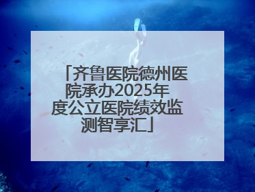 齐鲁医院德州医院承办2025年度公立医院绩效监测智享汇
