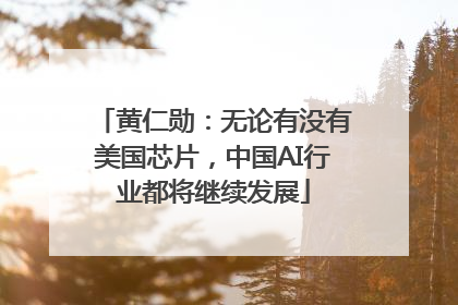 黄仁勋：无论有没有美国芯片，中国AI行业都将继续发展