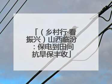 （乡村行·看振兴）山西临汾：保电到田间 抗旱保丰收
