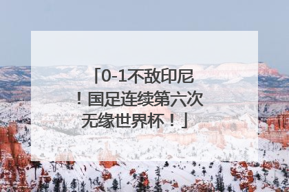 0-1不敌印尼！国足连续第六次无缘世界杯！