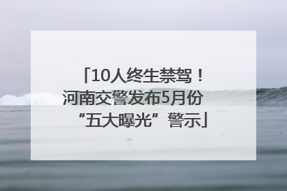 10人终生禁驾！河南交警发布5月份“五大曝光”警示