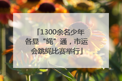 1300余名少年各显“绳”通，市运会跳绳比赛举行