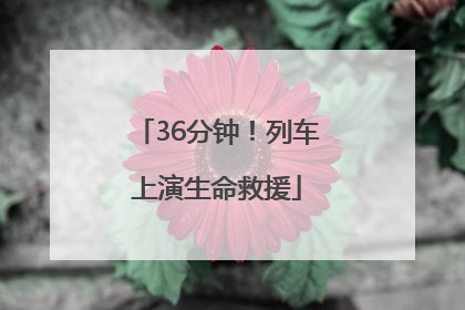 36分钟！列车上演生命救援