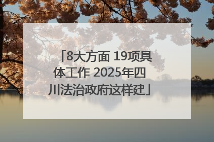 8大方面 19项具体工作 2025年四川法治政府这样建